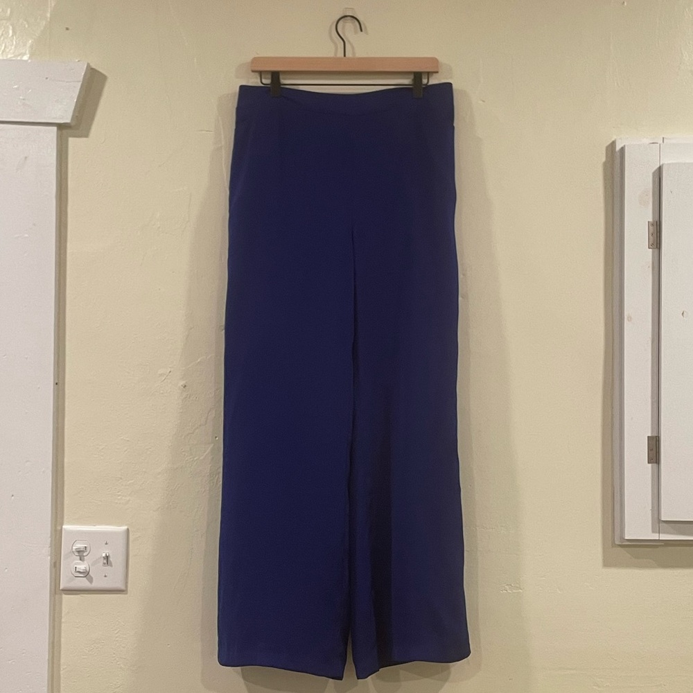 Chico’s Royal Blue Flare Flowy Wide Leg Dress Pants